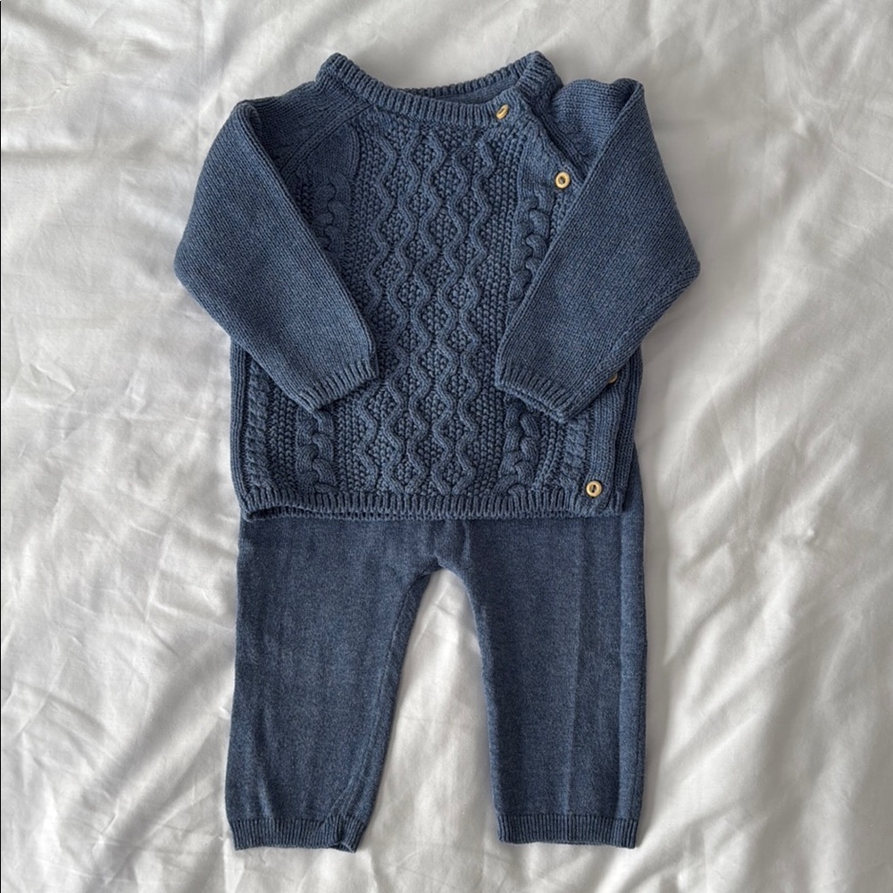 H&M Baby Cable Knit Organic Cotton Sweater Set - 3M